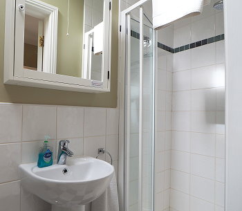 The upstairs bathroom with shower/WC